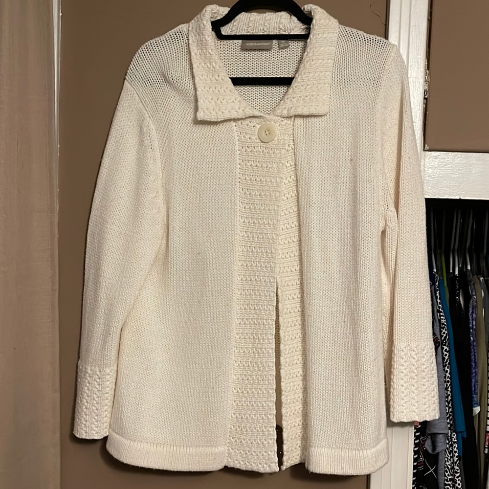 White sweater cardigan XL